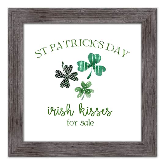 St Patricks Irish Kisses Framed Print 2 16" x 16" Western Gray Framed Print